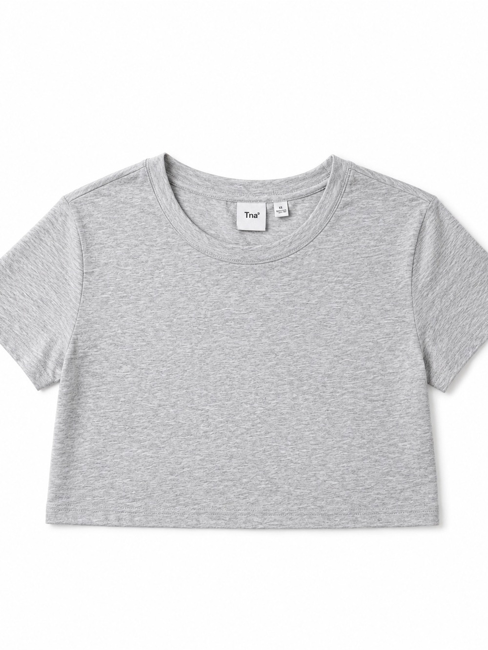 Aritzia TNA Heather Gray Cropped Crew Neck Tee | XL | Soft Everyday Basic